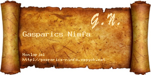 Gasparics Nimfa névjegykártya